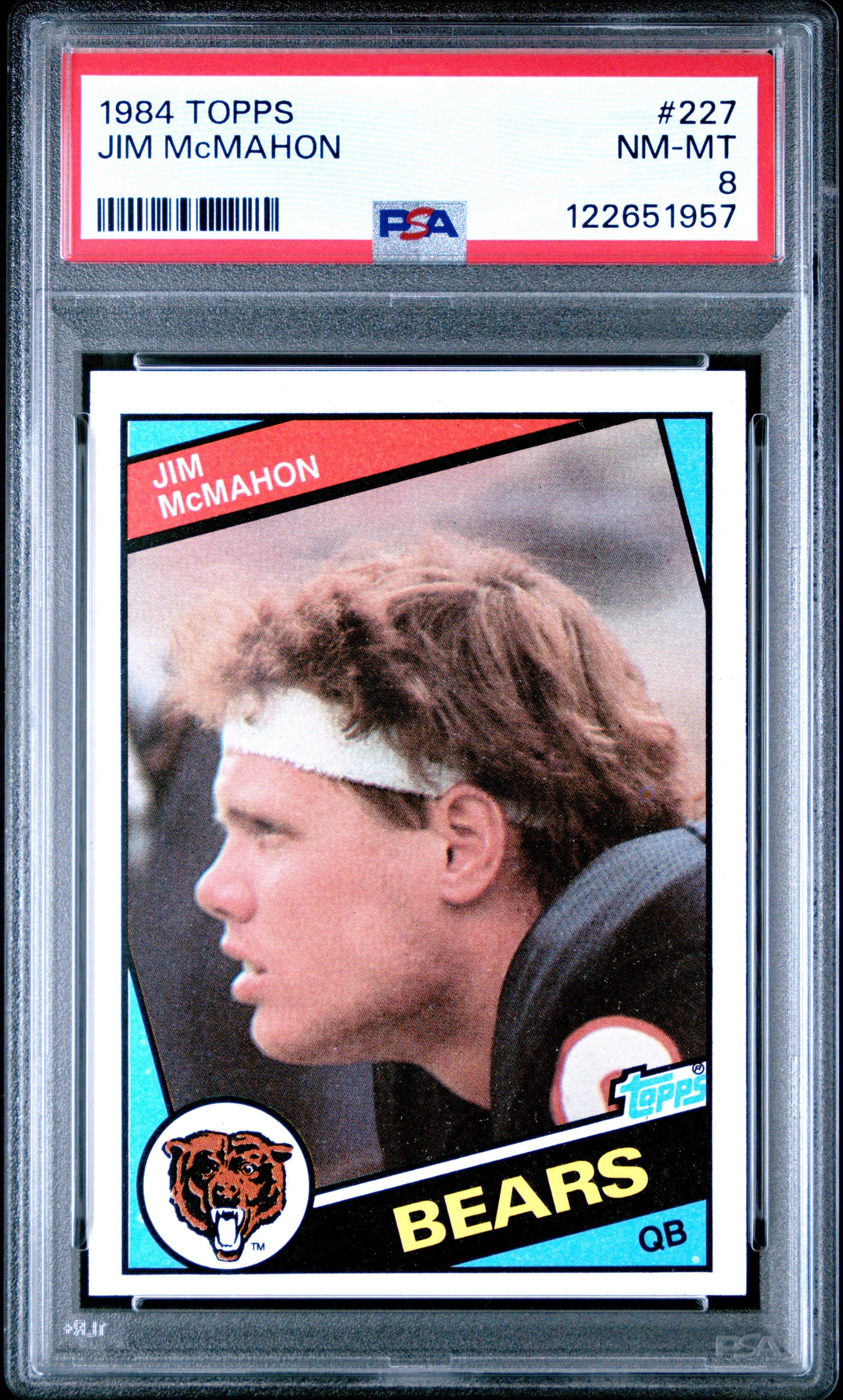 Graded 1984 Topps Jim McMahon #227 Football Card PSA 8 Near Mint