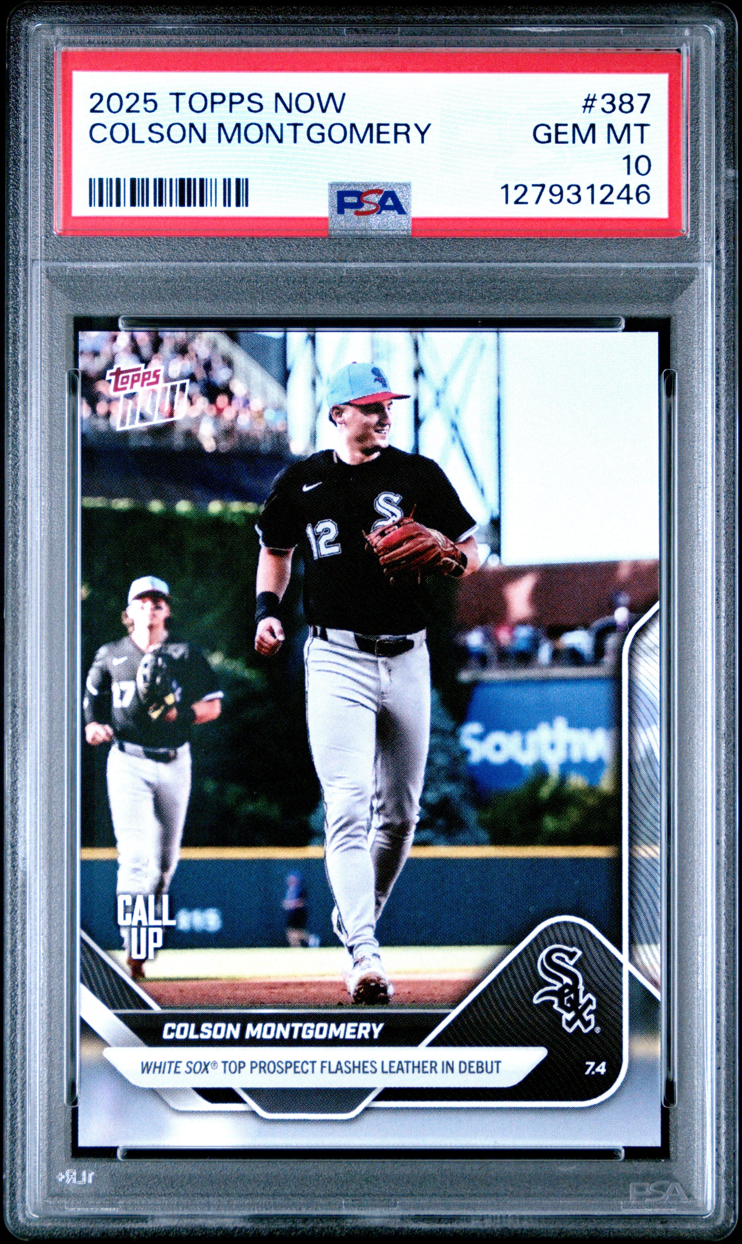 Graded 2025 Topps Now Colson Montgomery #387 Rookie RC Baseball Card PSA 10 Gem Mint