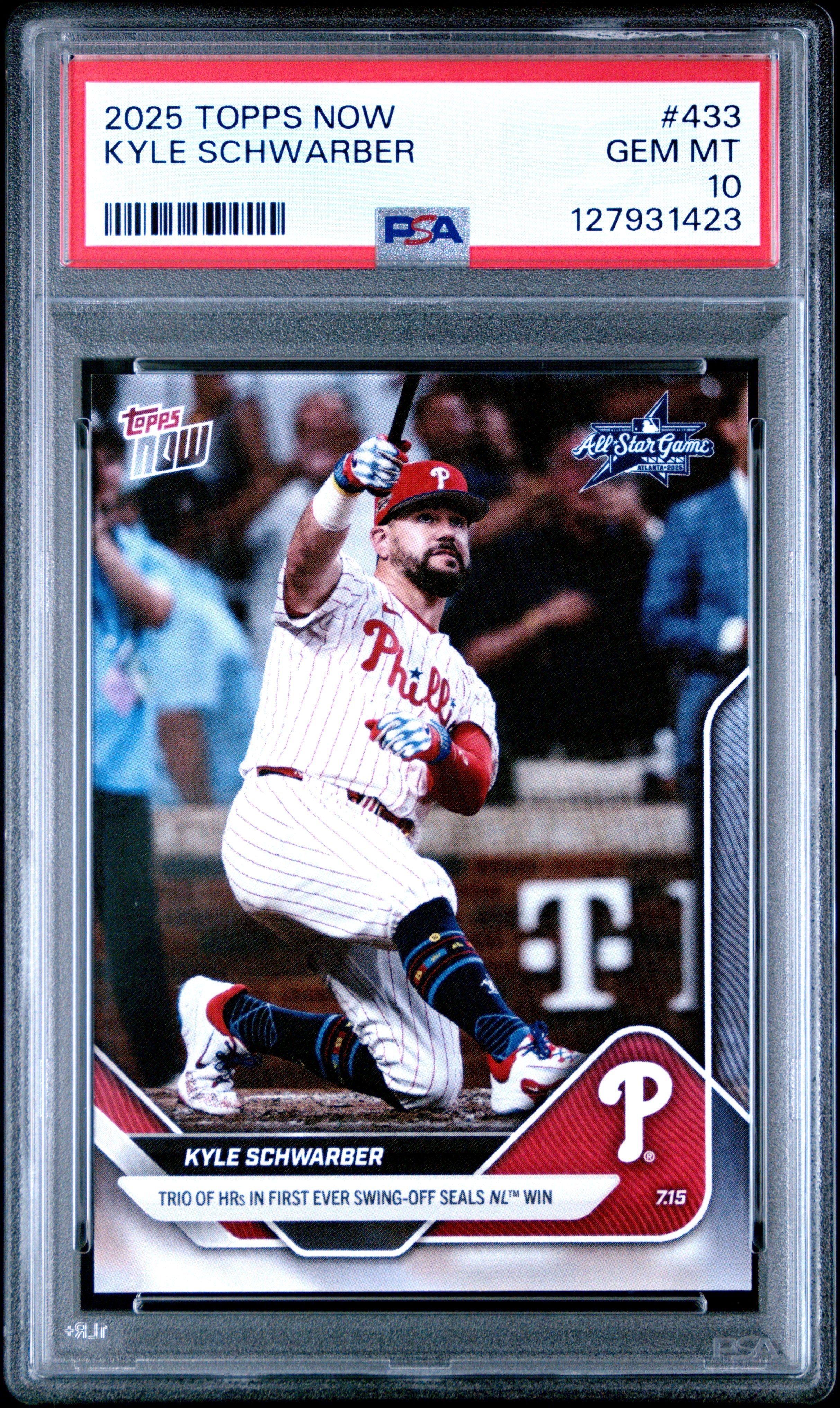 Graded 2025 Topps Now Kyle Schwarber #433 Baseball Card PSA 10 Gem Mint