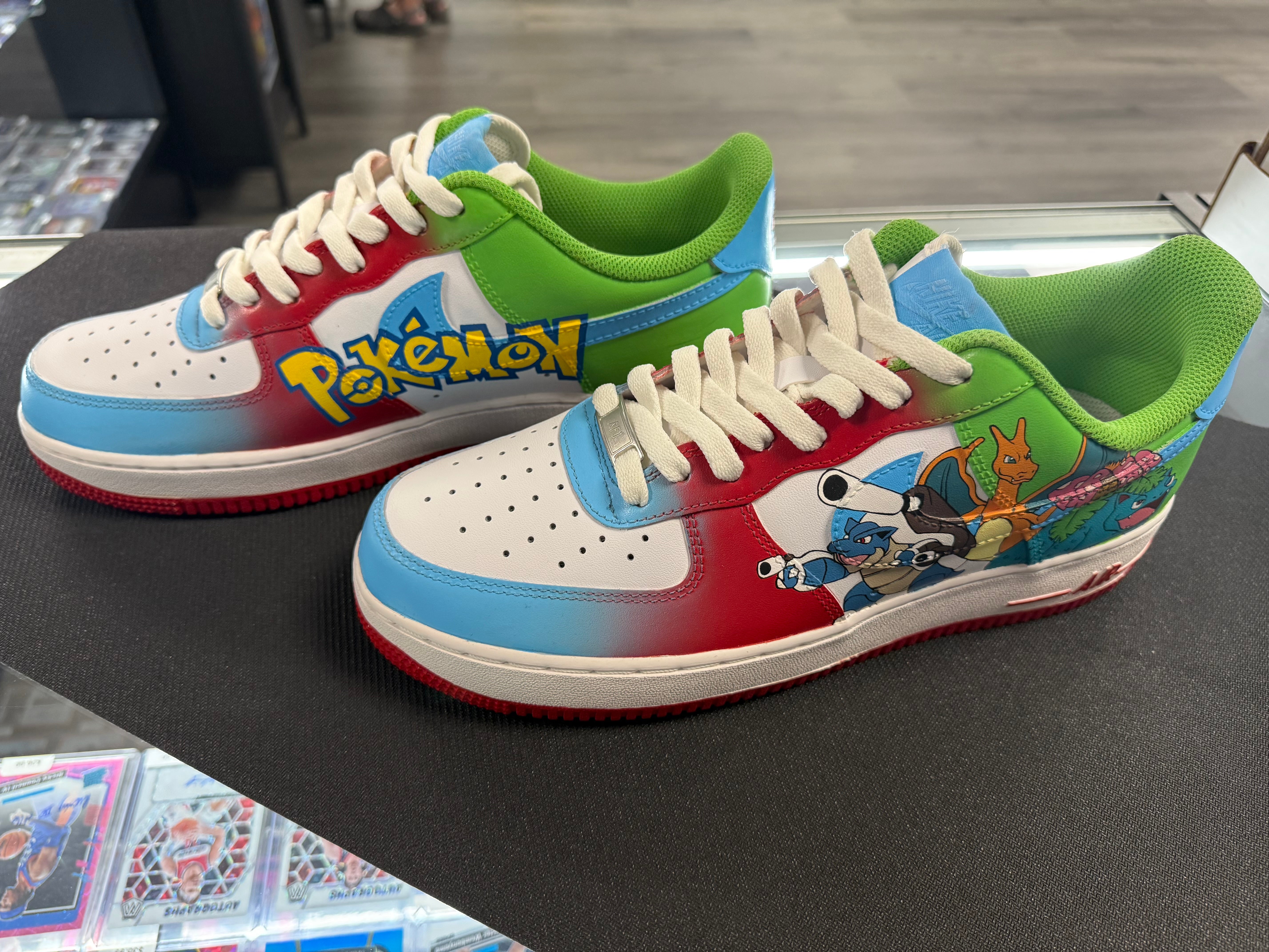 Custom Pokemon Painted Air Force Ones - Size 10