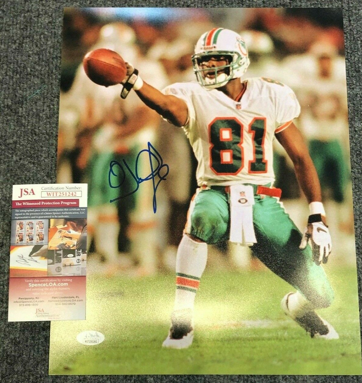 Miami Dolphins Oj Mcduffie Autographed Signed 11X14 Photo Jsa  Coa