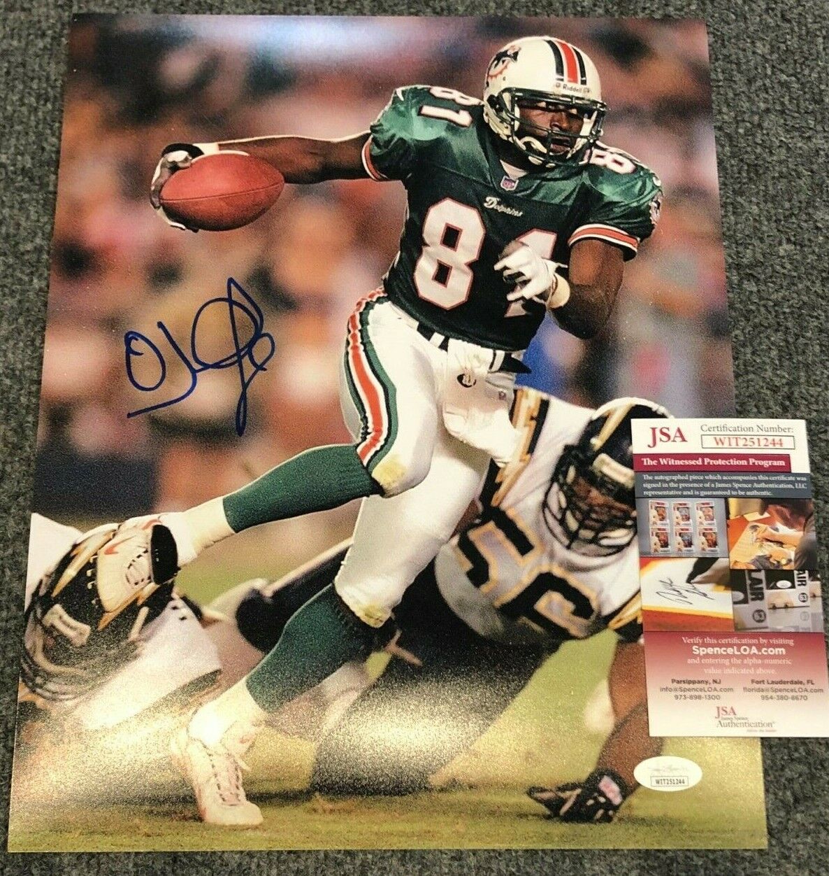 Miami Dolphins Oj Mcduffie Autographed Signed 11X14 Photo Jsa  Coa