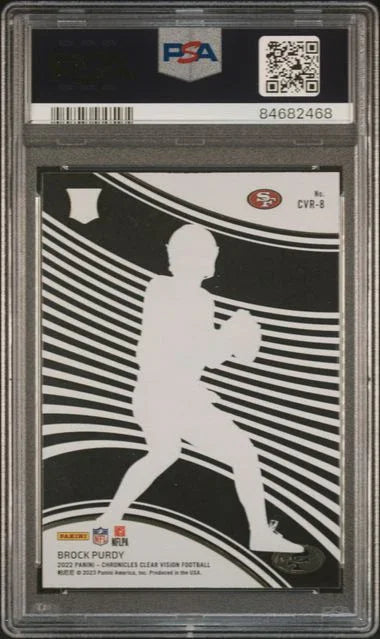 Graded 2022 Panini Chronicles Brock Purdy #CVR8 Clear Vision Rookies RC Football Card PSA 10 Gem Mint