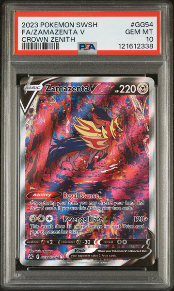 スカーレット 2023 Pokemon SWSH Crown Zenith Fa/Zamazenta V 10 PSA #GG54