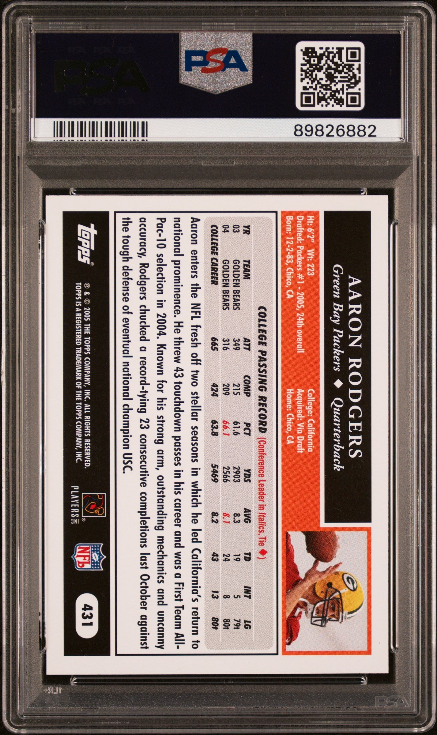 2005 Topps Aaron Rodgers 10 PSA #431