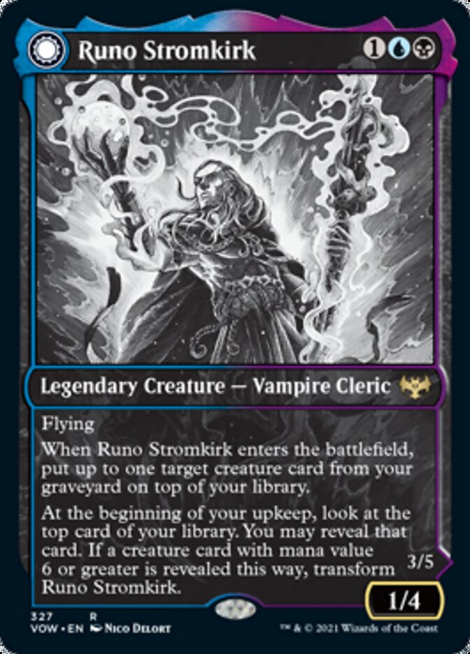 Runo Stromkirk // Krothuss, Lord of the Deep (VOW-327) - Innistrad: Crimson Vow: (Showcase, Double Faced Transform) Foil