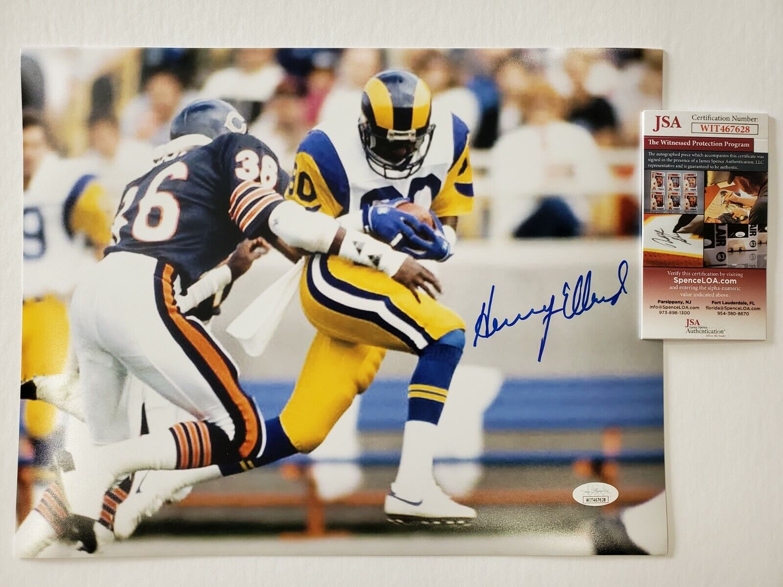 Los Angeles Rams Henry Ellard Autographed Signed 11X14 Photo Jsa Coa