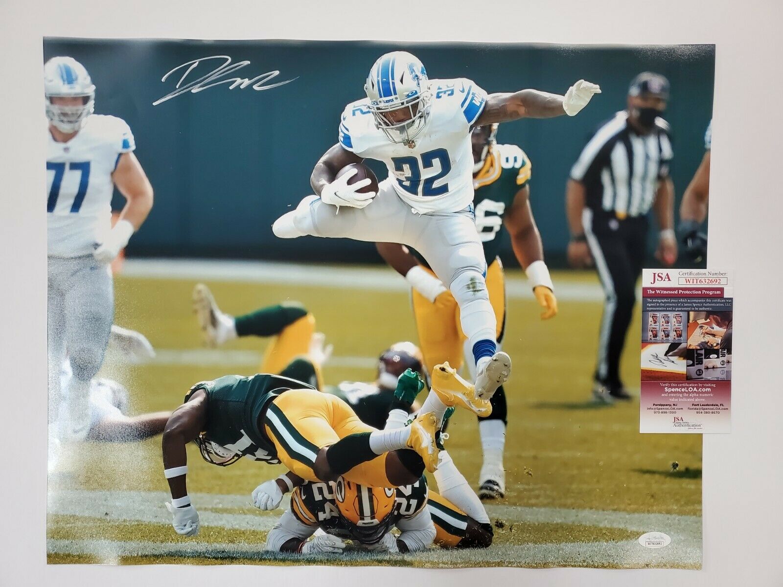 Detroit Lions D'andre Swift Autographed Signed 16X20 Photo Jsa Coa