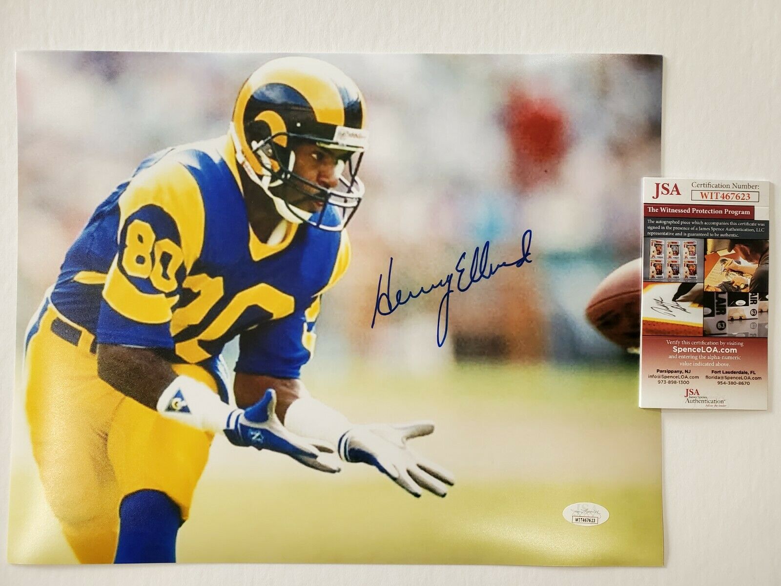Los Angeles Rams Henry Ellard Autographed Signed 11X14 Photo Jsa Coa