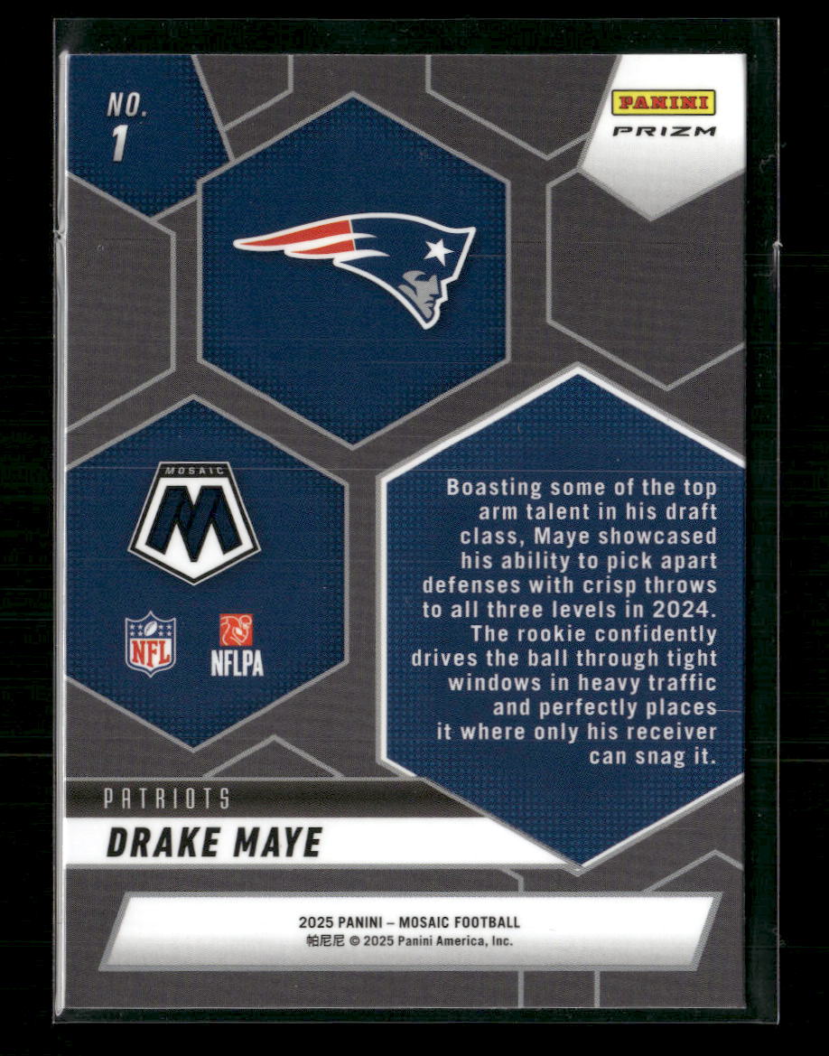 2025 Panini Mosaic Montage Silver Drake Maye #1