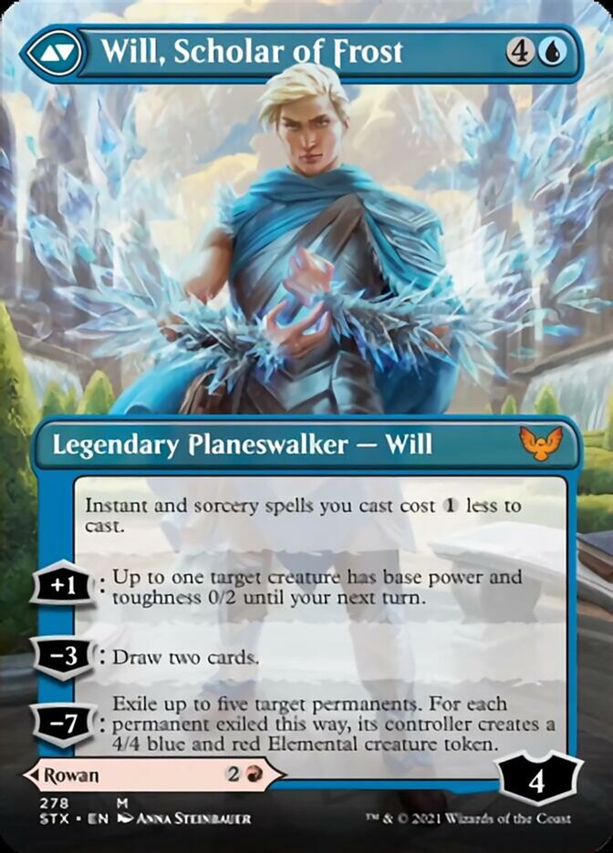 Rowan, Scholar of Sparks // Will, Scholar of Frost (STX-278) - Strixhaven: School of Mages (Borderless) Foil