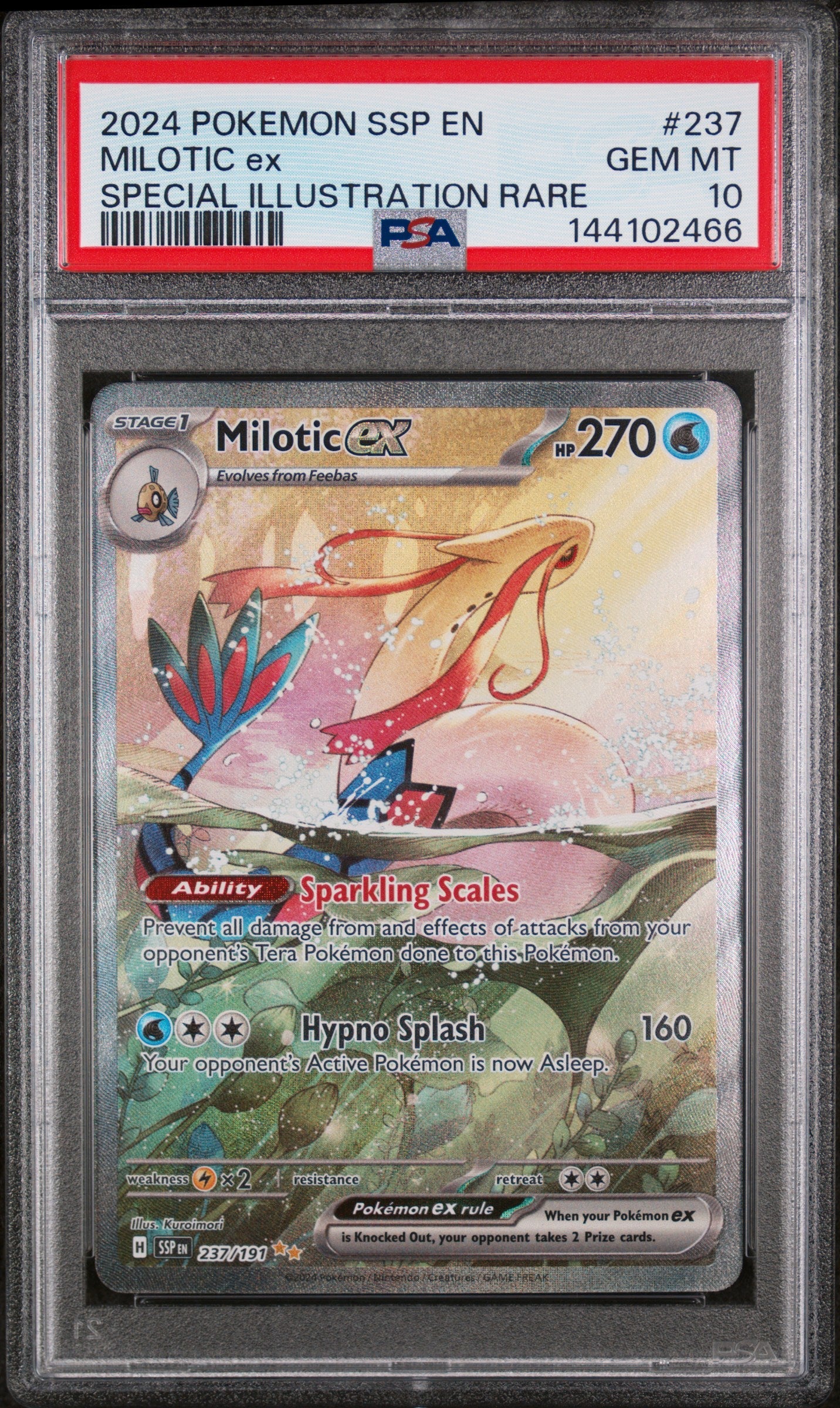 2024 Pokemon Surging Sparks Special Illustration Rare Milotic Ex 10 PSA #237