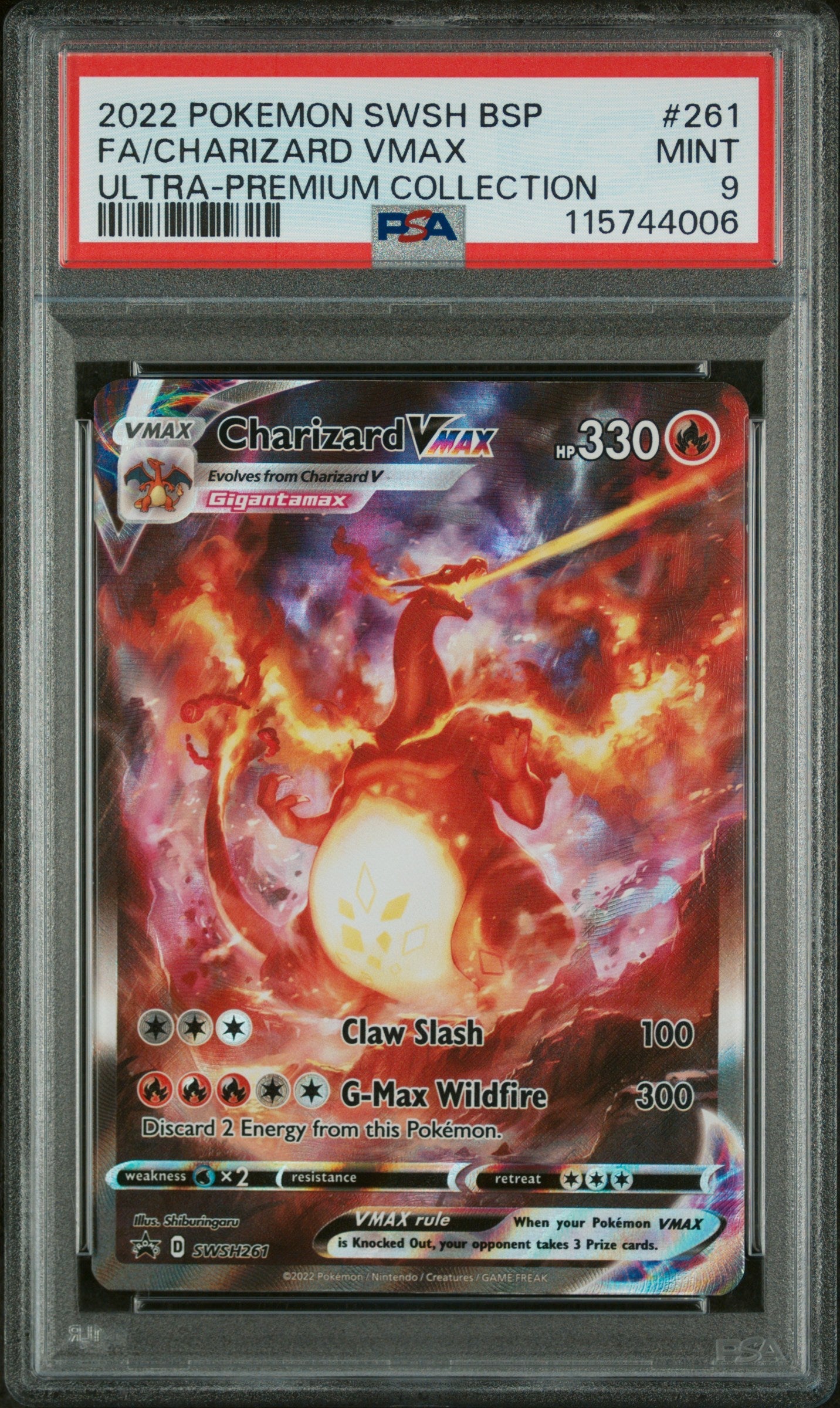 2022 Pokemon Black Star Promo Ultra-Premium Collection Charizard Vmax 9 PSA #261