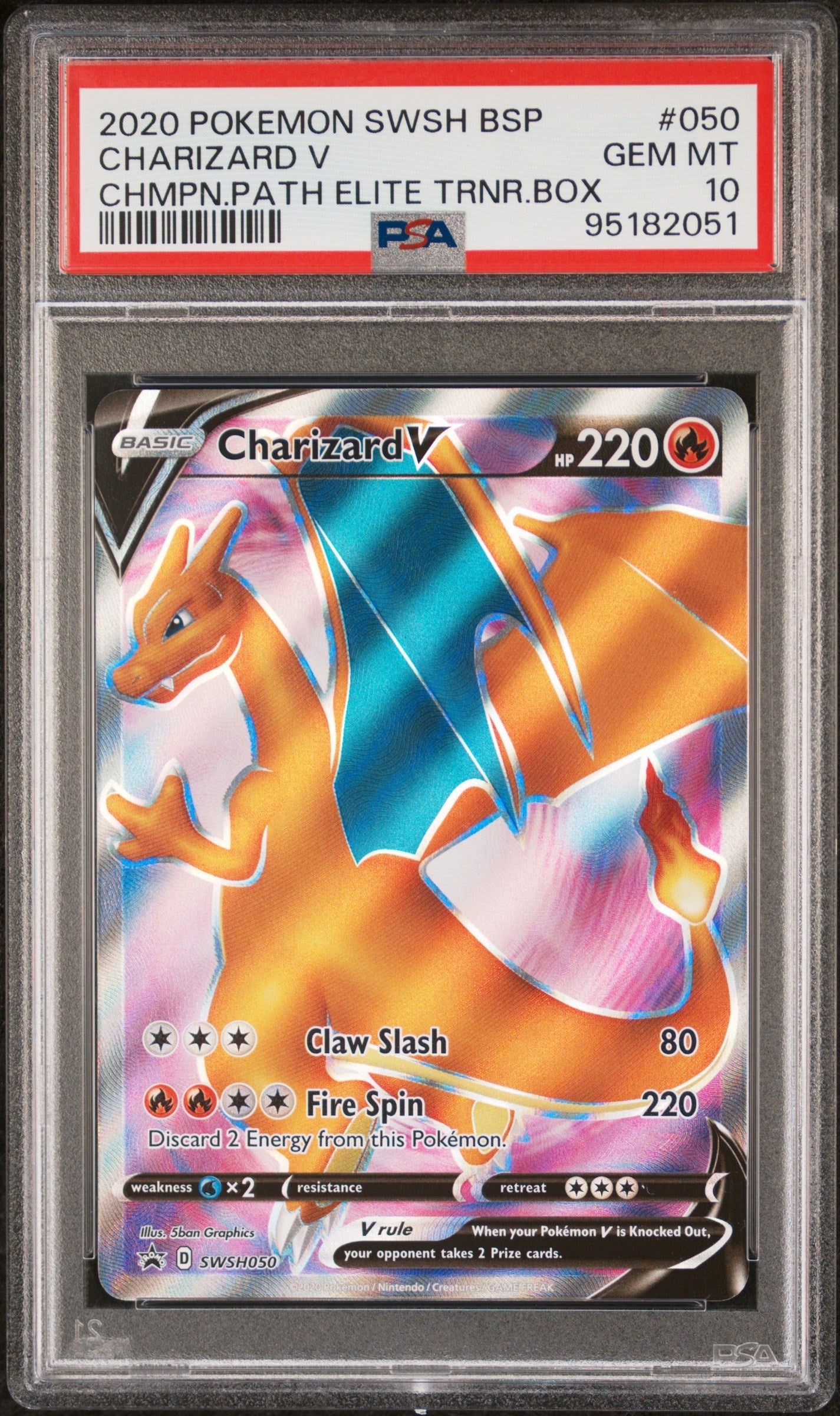 2020 Pokemon Black Star Promo Chmpn.Path Elite Trnr.Box Charizard V 10 PSA #050