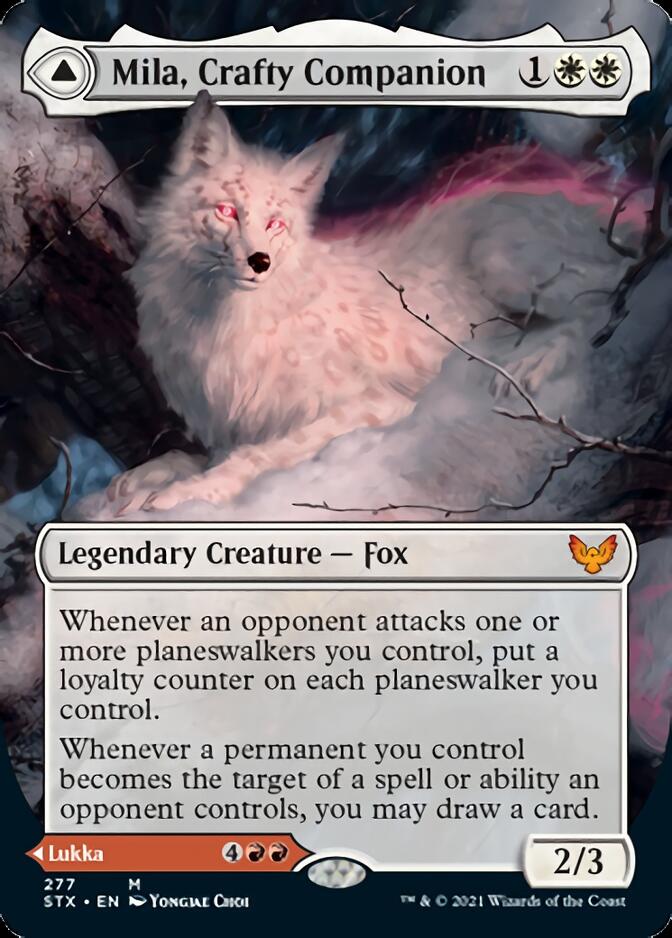Mila, Crafty Companion // Lukka, Wayward Bonder (STX-277) - Strixhaven: School of Mages (Borderless) Foil
