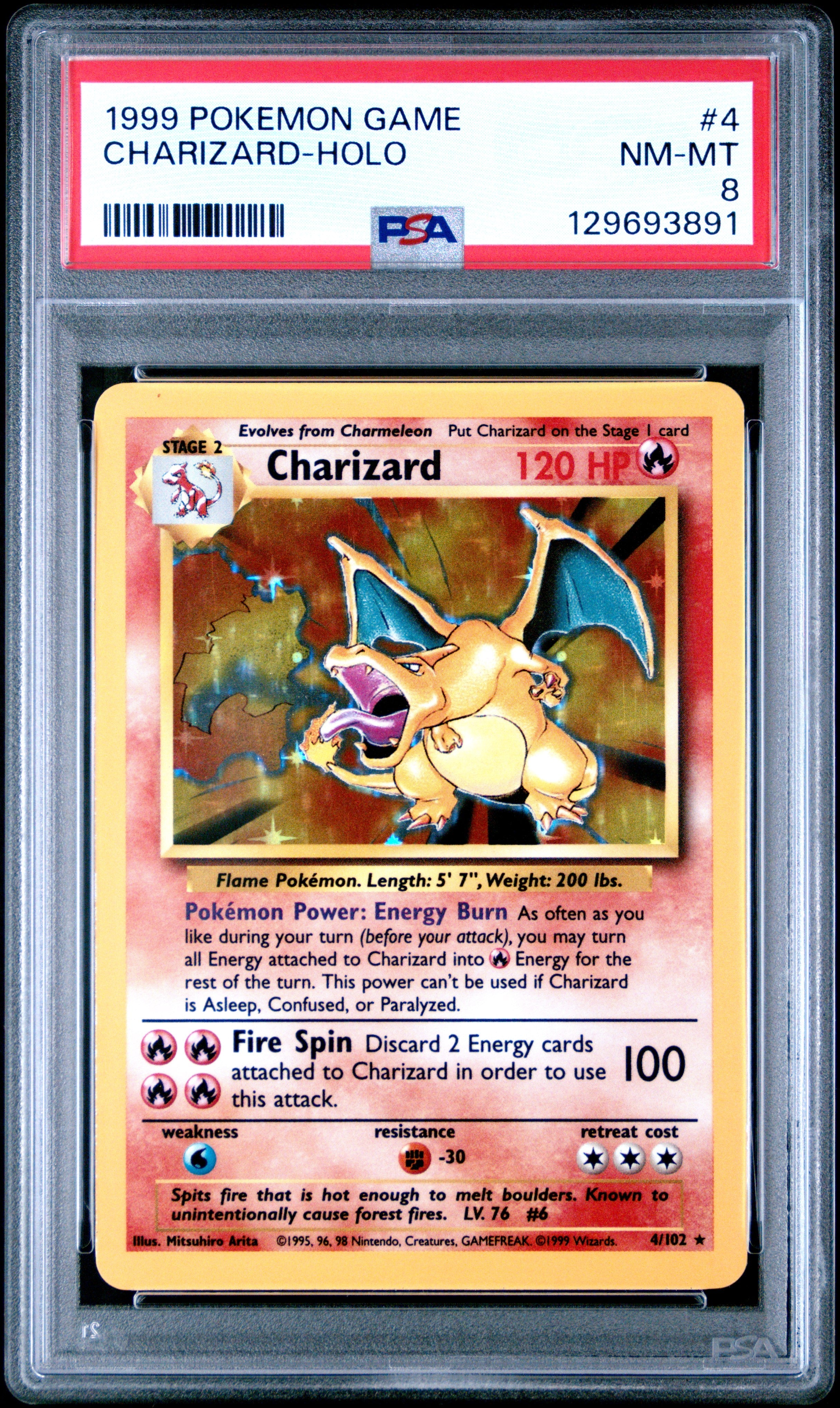 1999 Pokemon Game Charizard-Holo 8 PSA #4