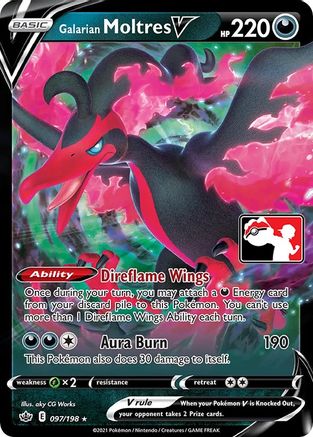 Galarian Moltres V 097 - Prize Pack Series Cards Holofoil
