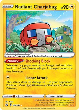 Radiant Charjabug 051/159 - Crown Zenith Holofoil