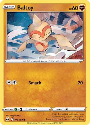 Baltoy 070/159 - Crown Zenith Reverse Holofoil