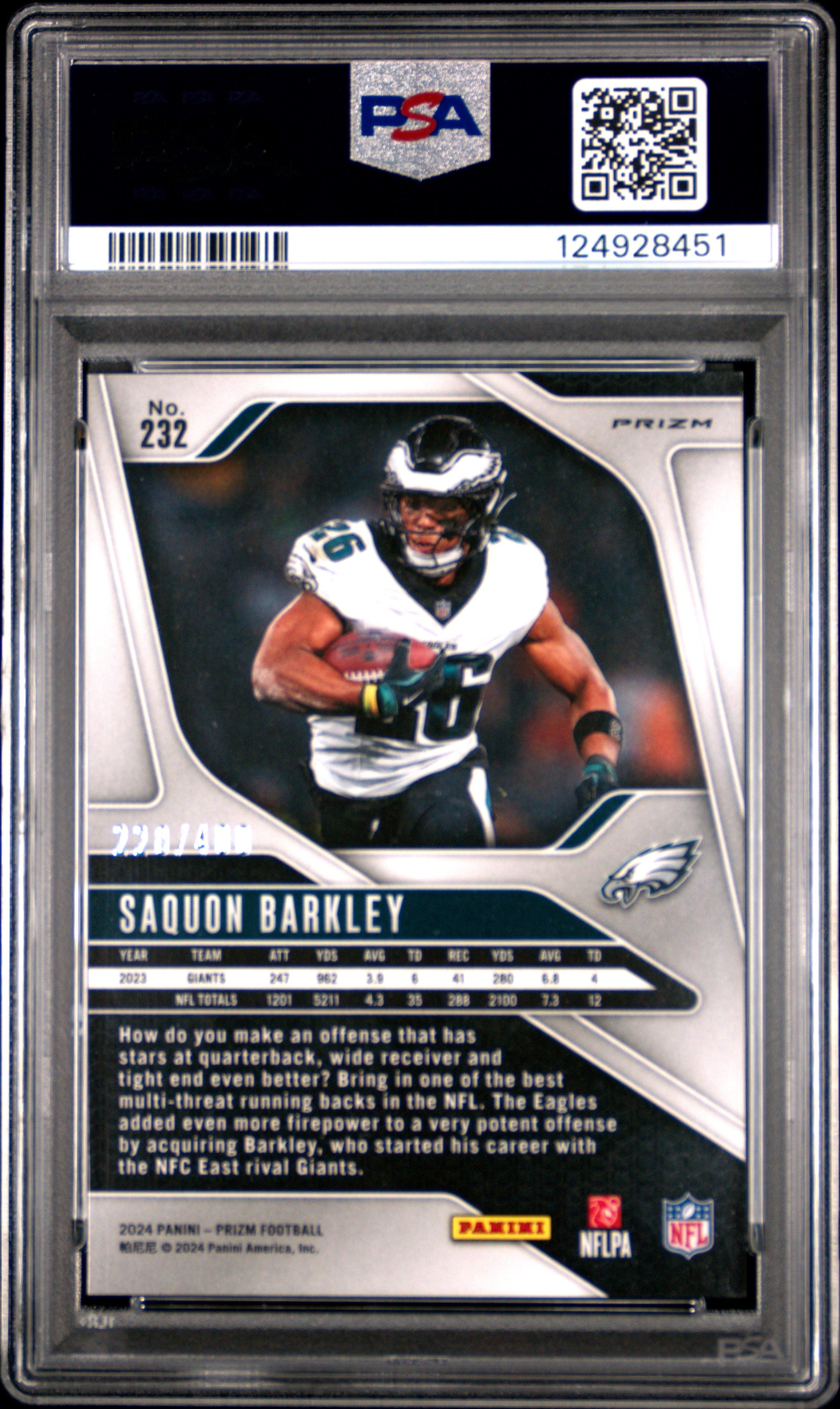 2024 Panini Prizm Pandora Saquon Barkley 10 PSA #232