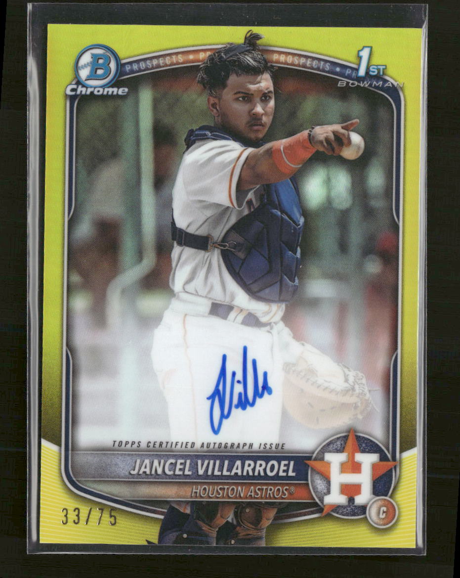2025 Bowman Prospect Auto Yellow Refractor Jancel Villarroel #/75 #CPA-JV