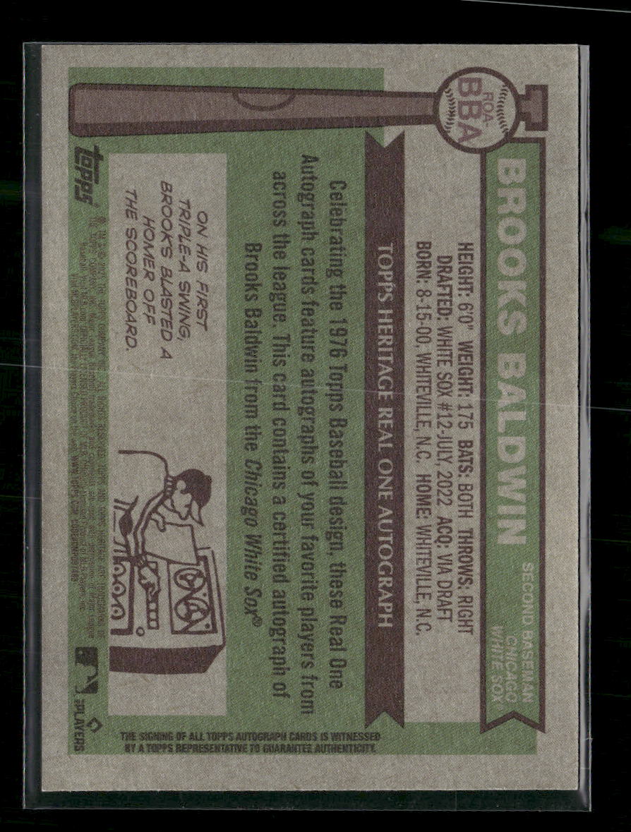 2025 Topps Heritage Real One Autographs Brooks Baldwin Auto #ROA-BBA