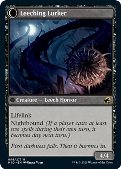 Curse of Leeches // Leeching Lurker (MID-094) - Innistrad: Midnight Hunt: (Double Faced Transform)