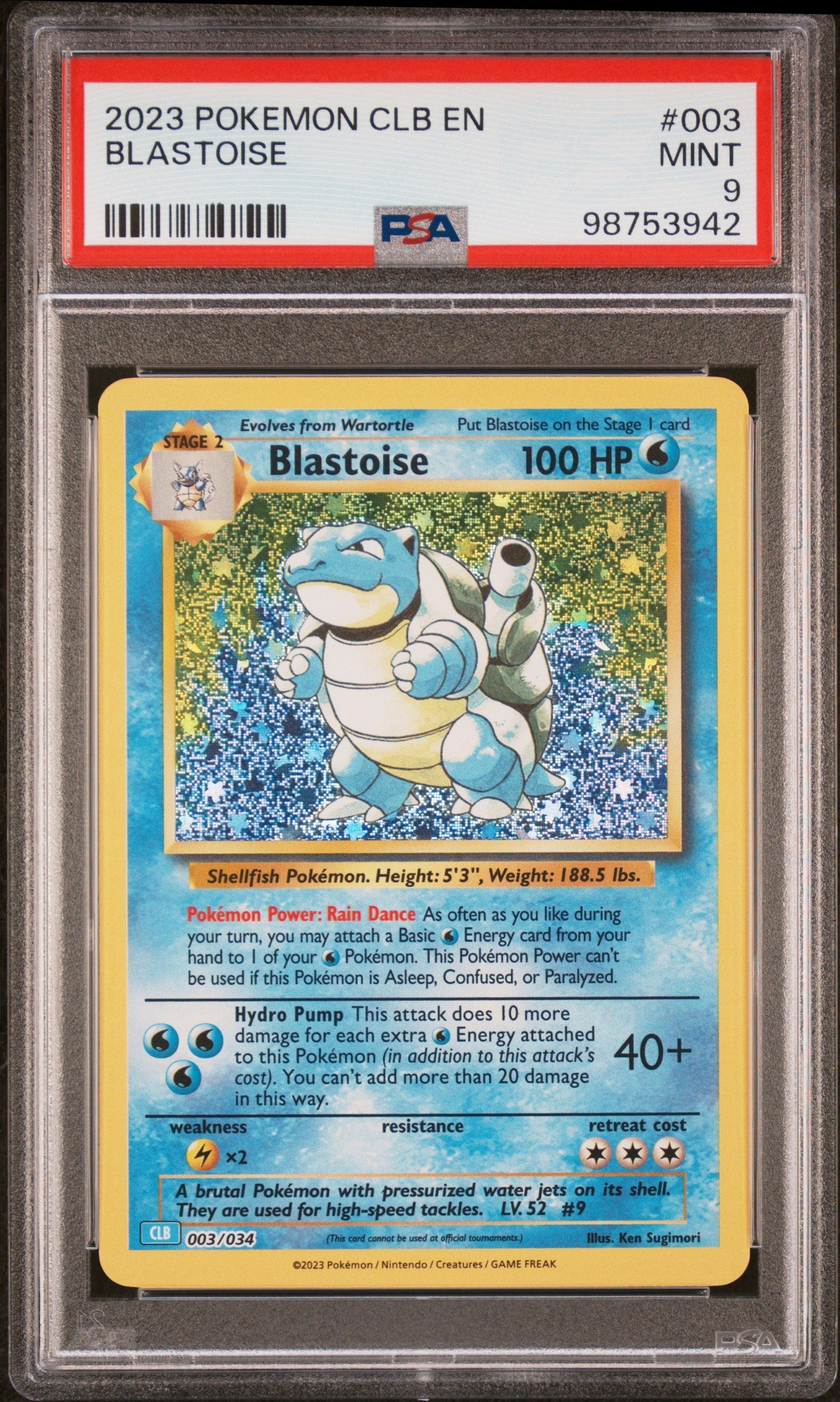 2023 Pokemon Clb-Trading Card Game Classic #003 Blastoise PSA 9