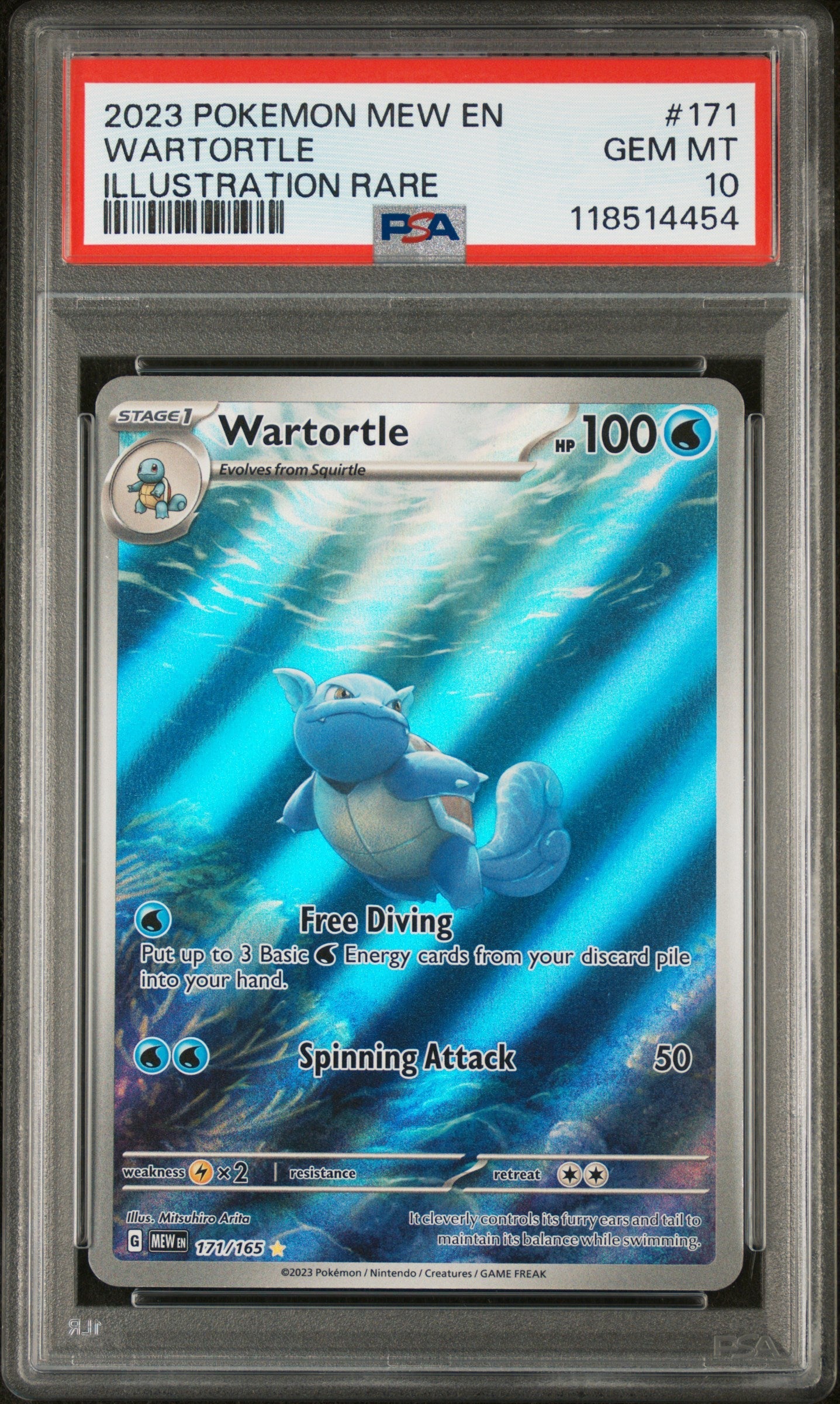 2023 Pokemon Mew En-151 Illustration Rare Wartortle 10 PSA #171