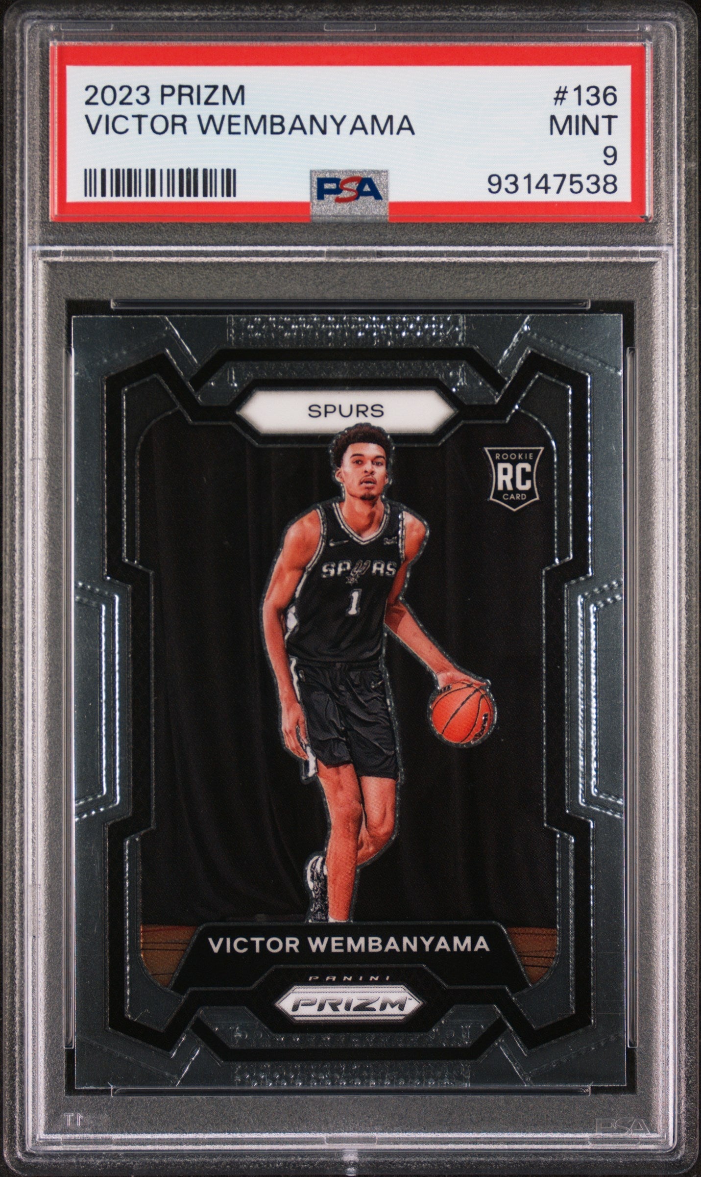 2023 Panini Prizm Victor Wembanyama 9 PSA #136