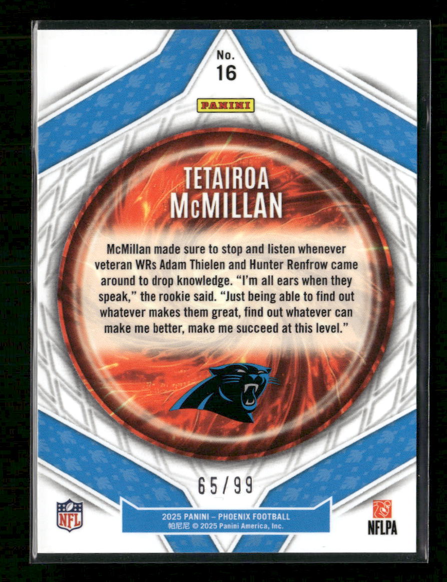2025 Panini Phoenix Paragon Green Hyper Prizm Tetairoa McMillan #/99 #16