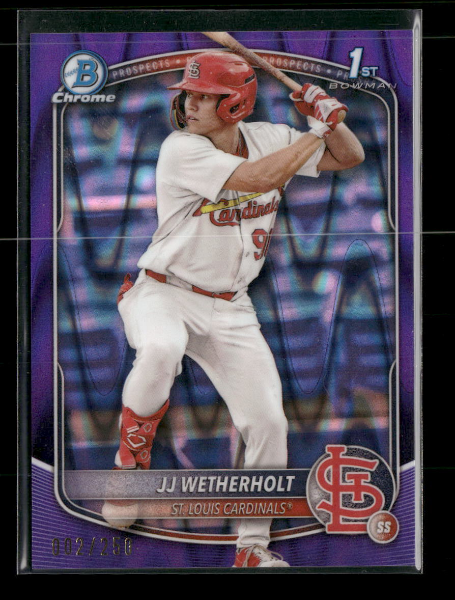 2025 Bowman Chrome Prospects Purple Raywave Refractor JJ Wetherholt #/250