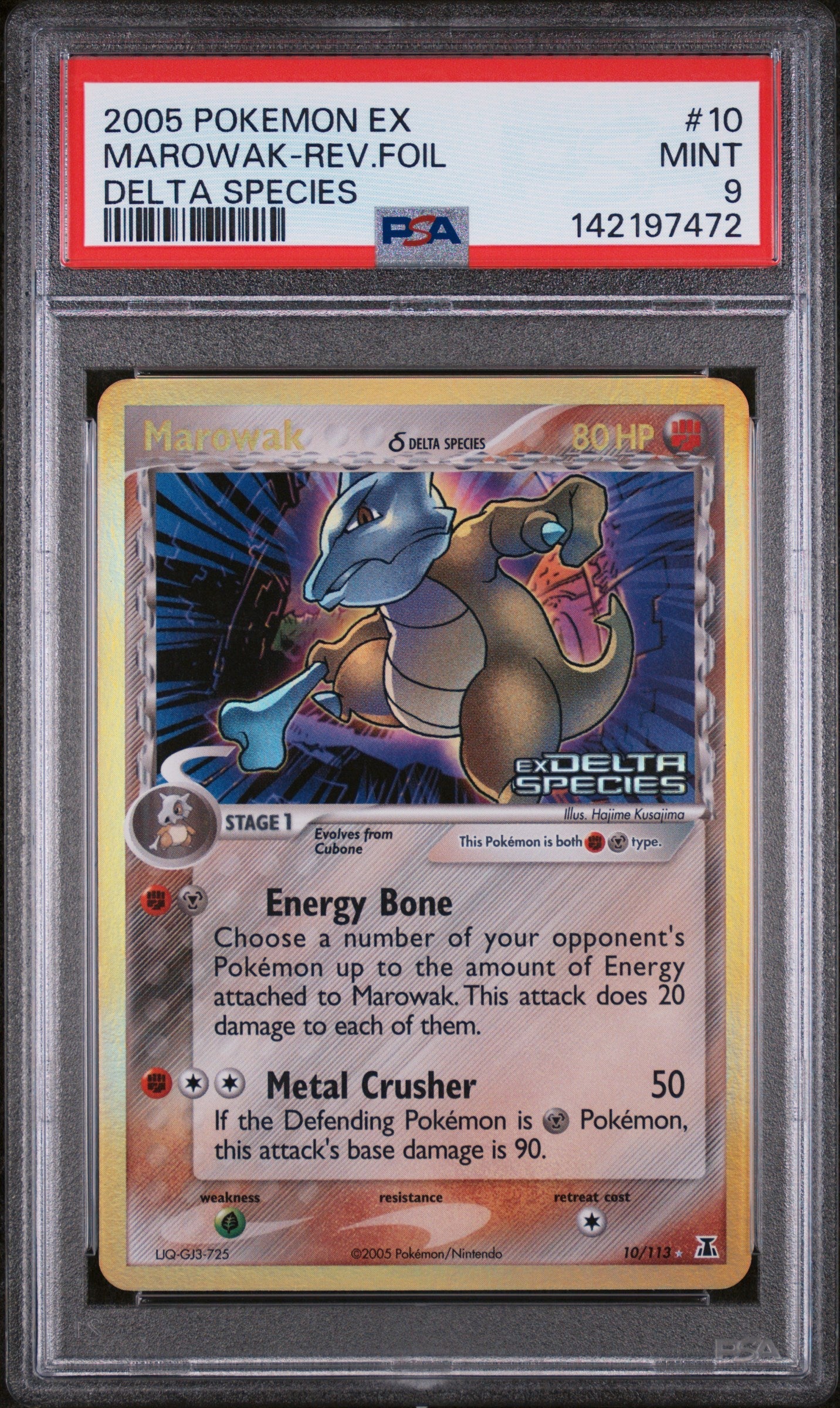 2005 Pokemon Ex Delta Species Delta Species Marowak-Rev.Foil 9 PSA #10