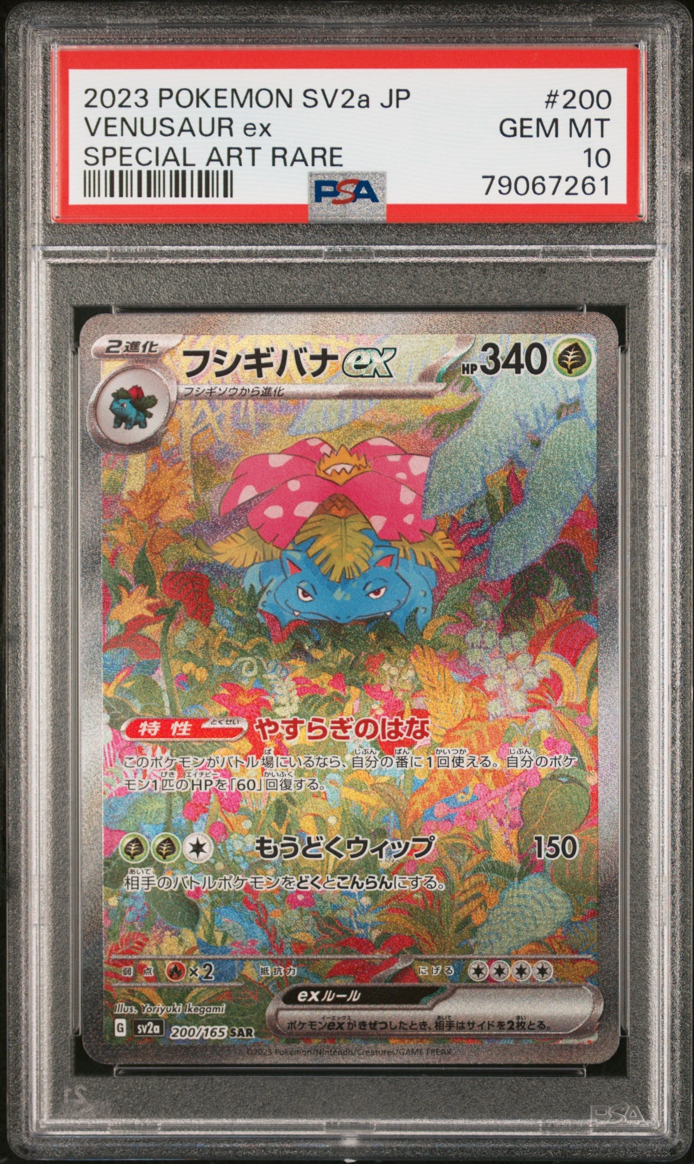 2023 Pokemon Japanese Sv2a-Pokemon 151 Special Art Rare Venusaur Ex 10 PSA #200