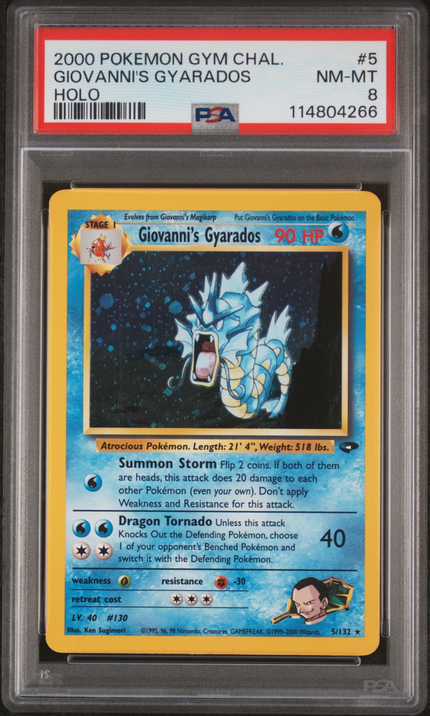 2000 Pokemon Gym Challenge Holo Giovanni'S Gyarados 8 PSA #5
