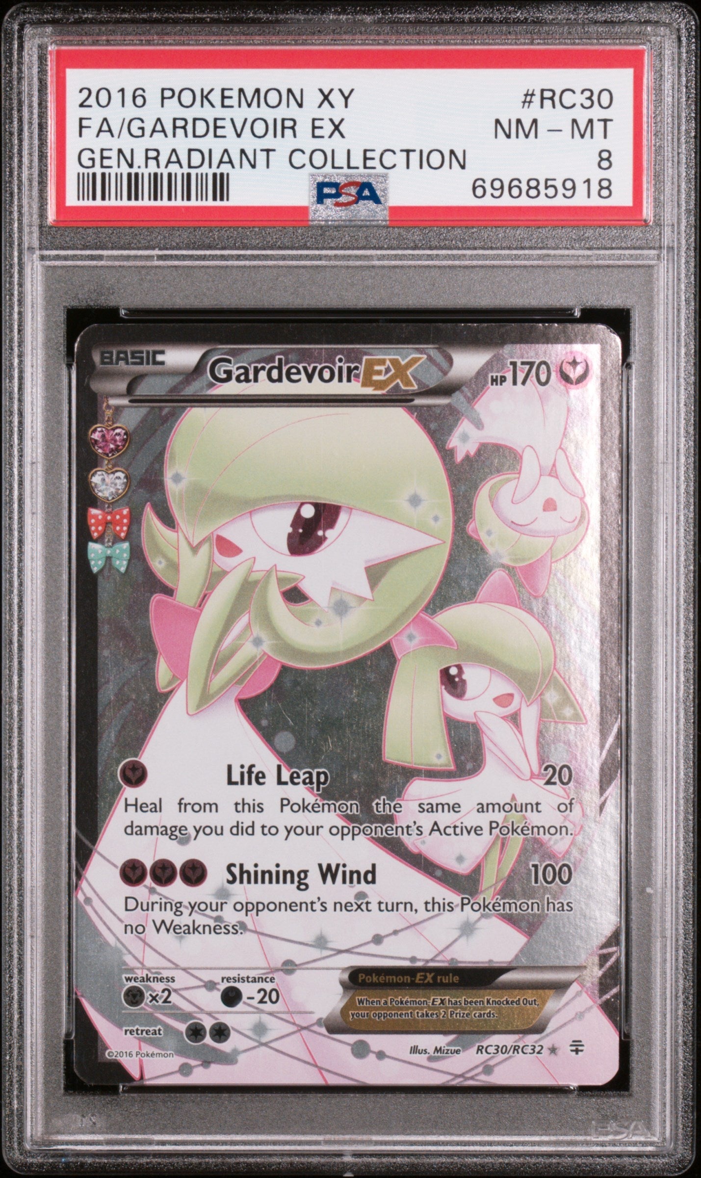 2016 Pokemon Xy Generations Radiant Collection Fa/Gardevoir Ex 8 PSA #RC30