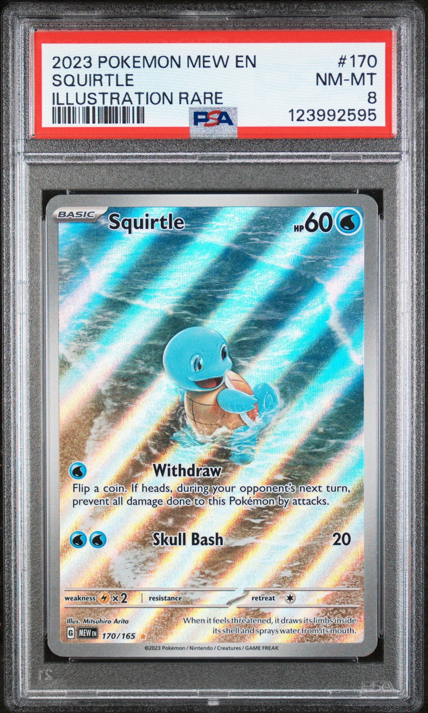 2023 Pokemon Mew En-151 Illustration Rare Squirtle 8 PSA #170