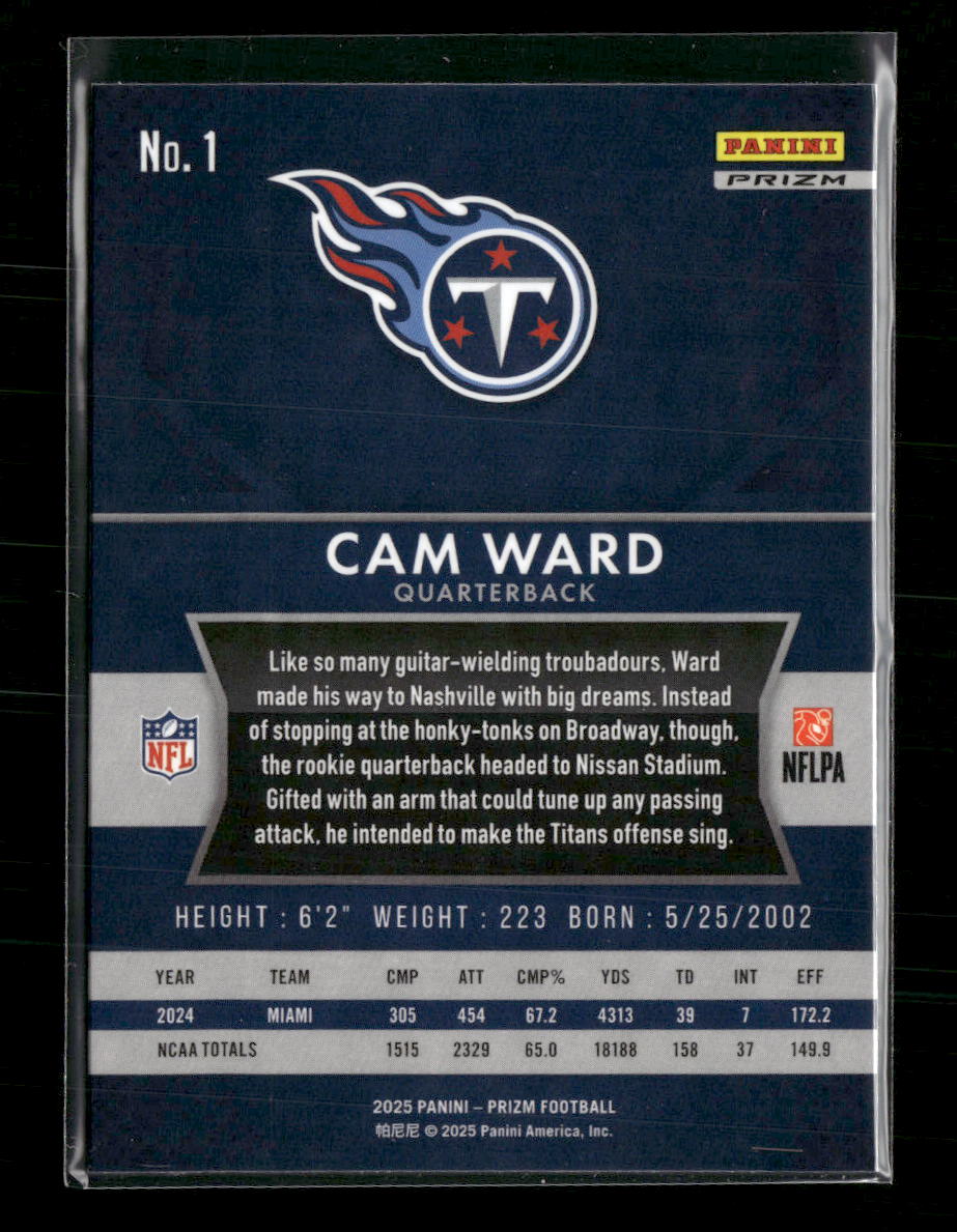 2025 Panini Prizm Silver Cam Ward #1