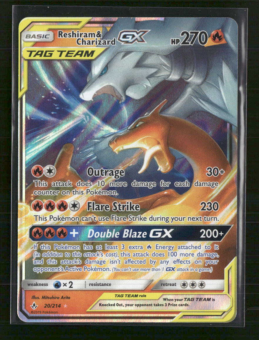 SM - Unbroken Bonds Reshiram & Charizard GX #20/214