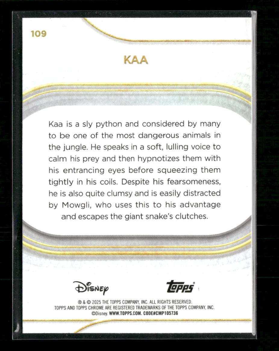 2025 Topps Chrome Disney Kaa #109Yellow Refractor /275