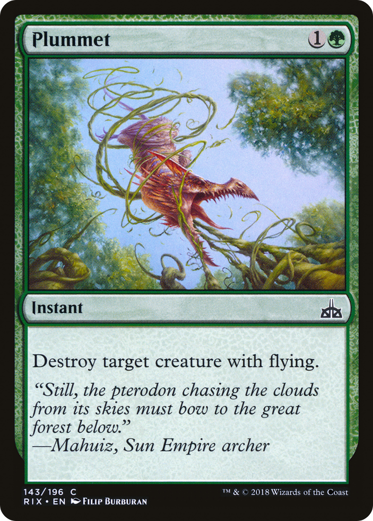 Plummet (RIX-143) - Rivals of Ixalan Foil
