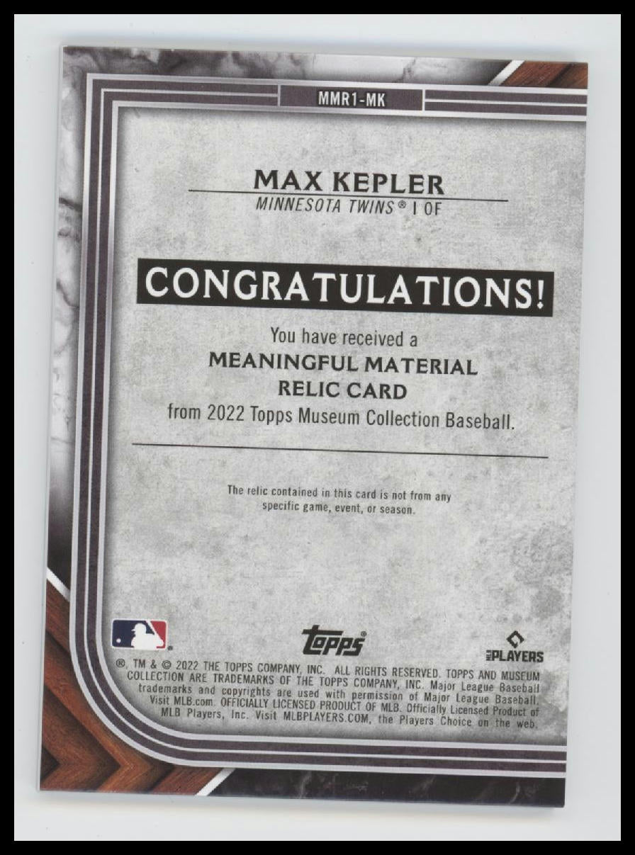 2022 Topps Meaningful Materials Relics Gold Max Kepler #/25 #MMR1-MK
