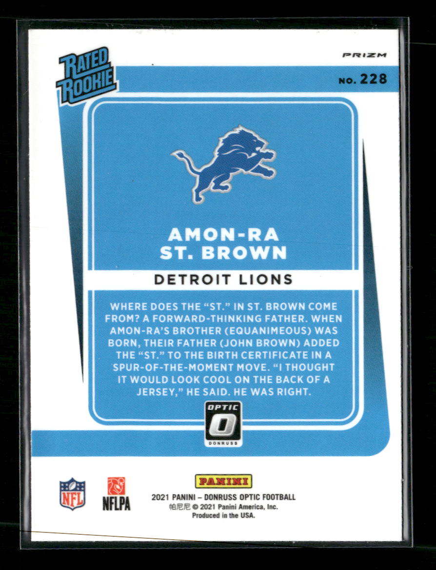 2021 Donruss Optic Purple Shock Amon-Ra St. Brown Rookie #228