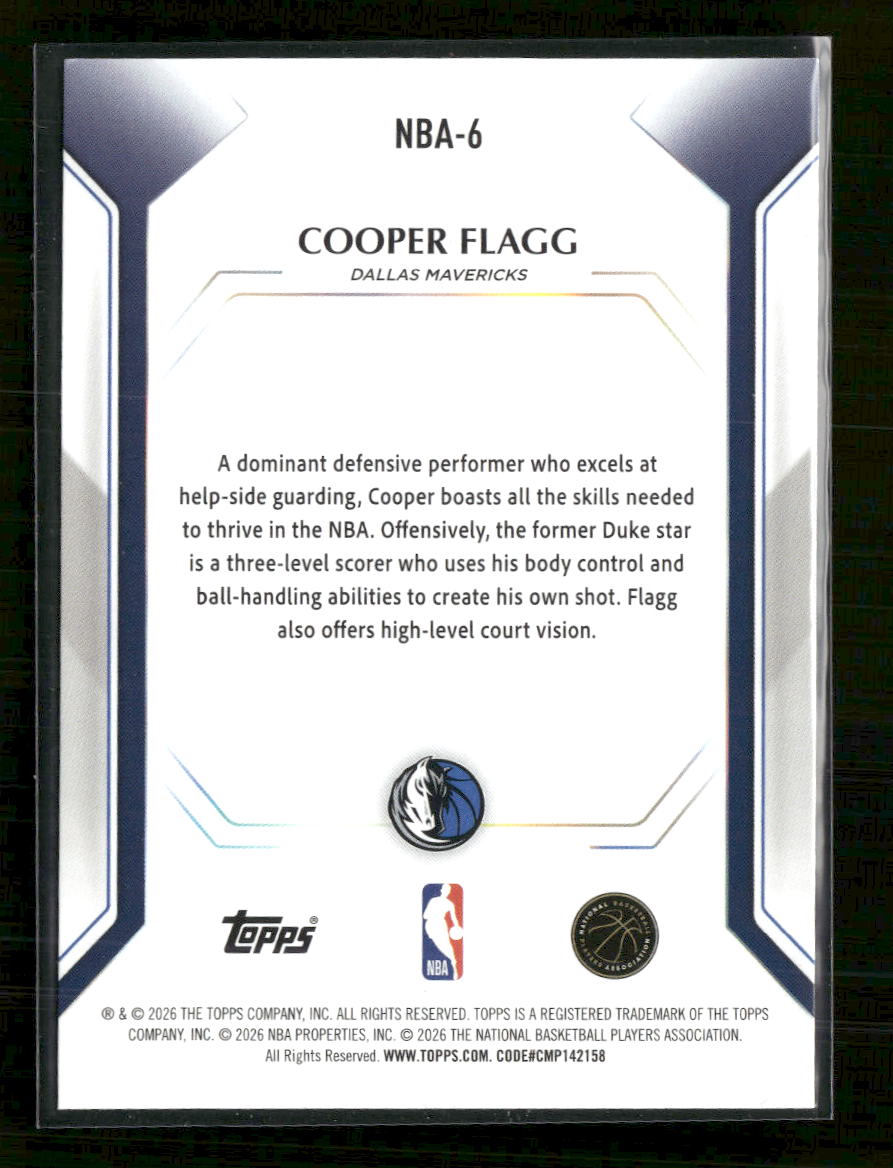 2025-26 Topps Topps Collector Kit Cooper Flagg Holo Foil #NBA-6