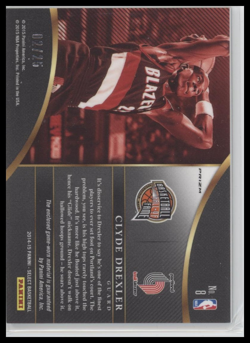 2014/15 Panini Select On Hallowed Ground Patch Clyde Drexler Tie-Dye   #/25 #8