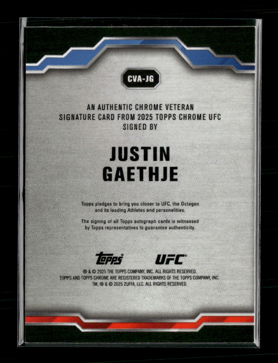 2025 Topps Chrome UFC Chrome Veteran Auto Justin Gaethje #CVA-JG