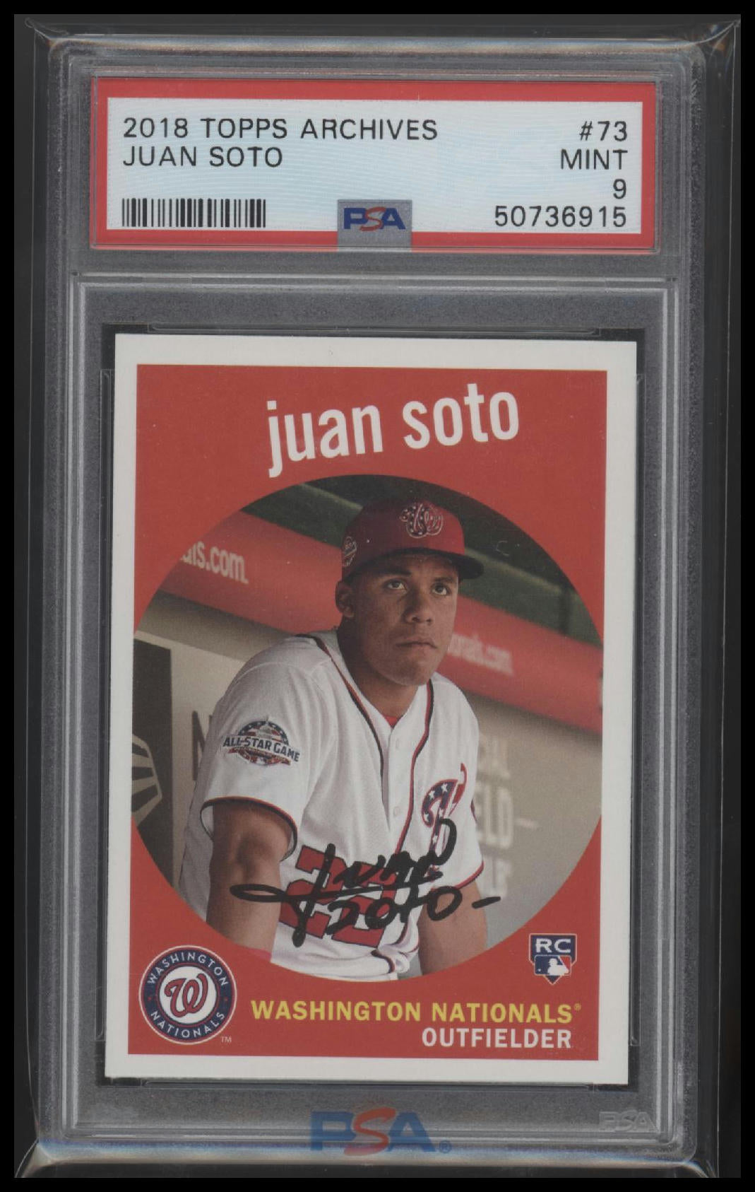 2018 Topps Archives Juan Soto 9 PSA #73