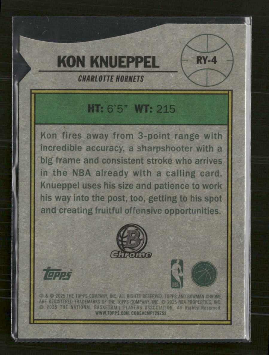2025-26 Bowman Rookie Of The Year Favorites Kon Knueppel #RY-4
