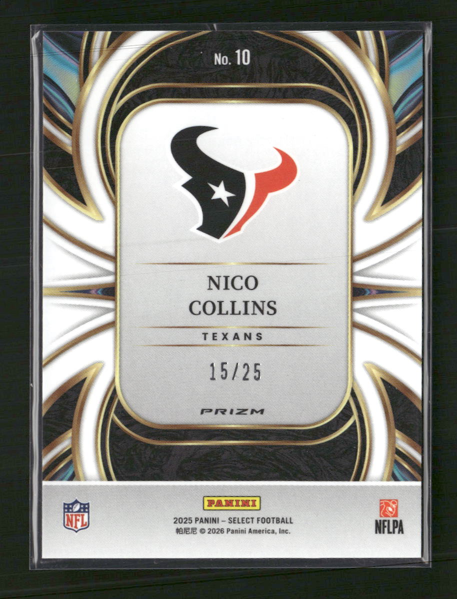 2025 Panini Select On Target Tie-Dye Prizm Nico Collins #/25 #10
