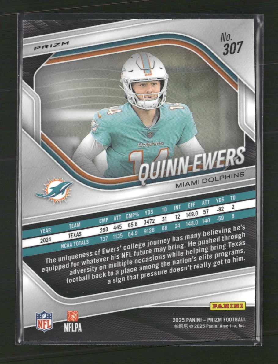2025 Panini Prizm Black and White Checker Quinn Ewers #307